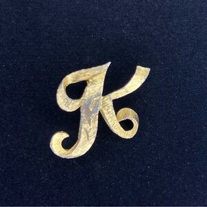 Stylish Gold Initial K Pin